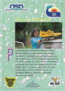 1993 Futera Hot Surf #38 Pauline Menczer Back